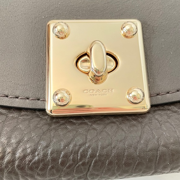 Coach Drifter Top Handle Leather Suede Chestnut Gray 38388 Shoulder Bag - Picture 11 of 16